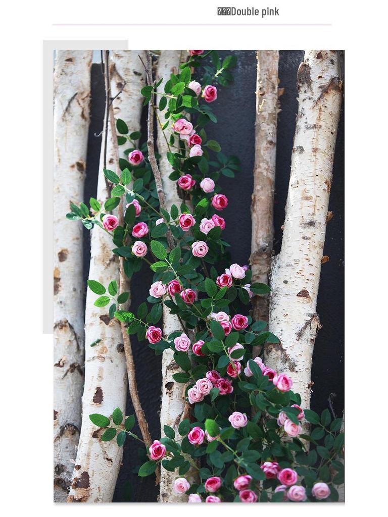 Artificial Rose Vine Wall Decor for Air Conditioner Pipes