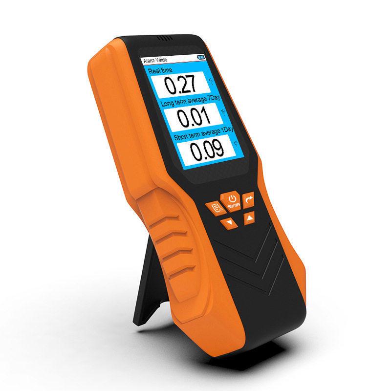 Handheld USB Rechargeable Radon Detector - High Precision Soil Gas Meter Orange (English version + Plastic Case)