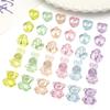 Acrylic Transparent Animal Rabbit Bear Heart Beads for DIY Jewelry 20 Pcs