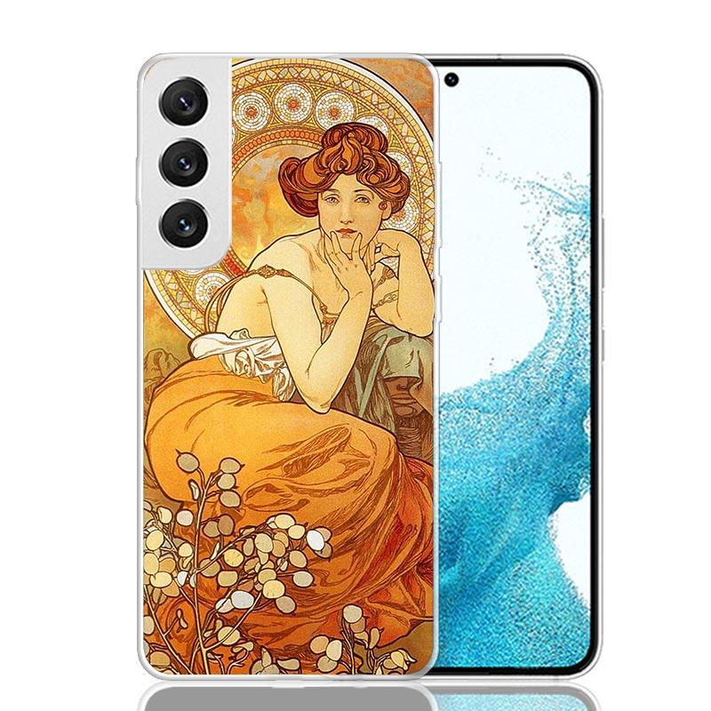 Alfons Mucha Primavera Case Phone Cover for Samsung Galaxy S24 S25 Ultra S23 Plus S22 + S21 S20 FE S10 S25Plus Trend Fundas S24