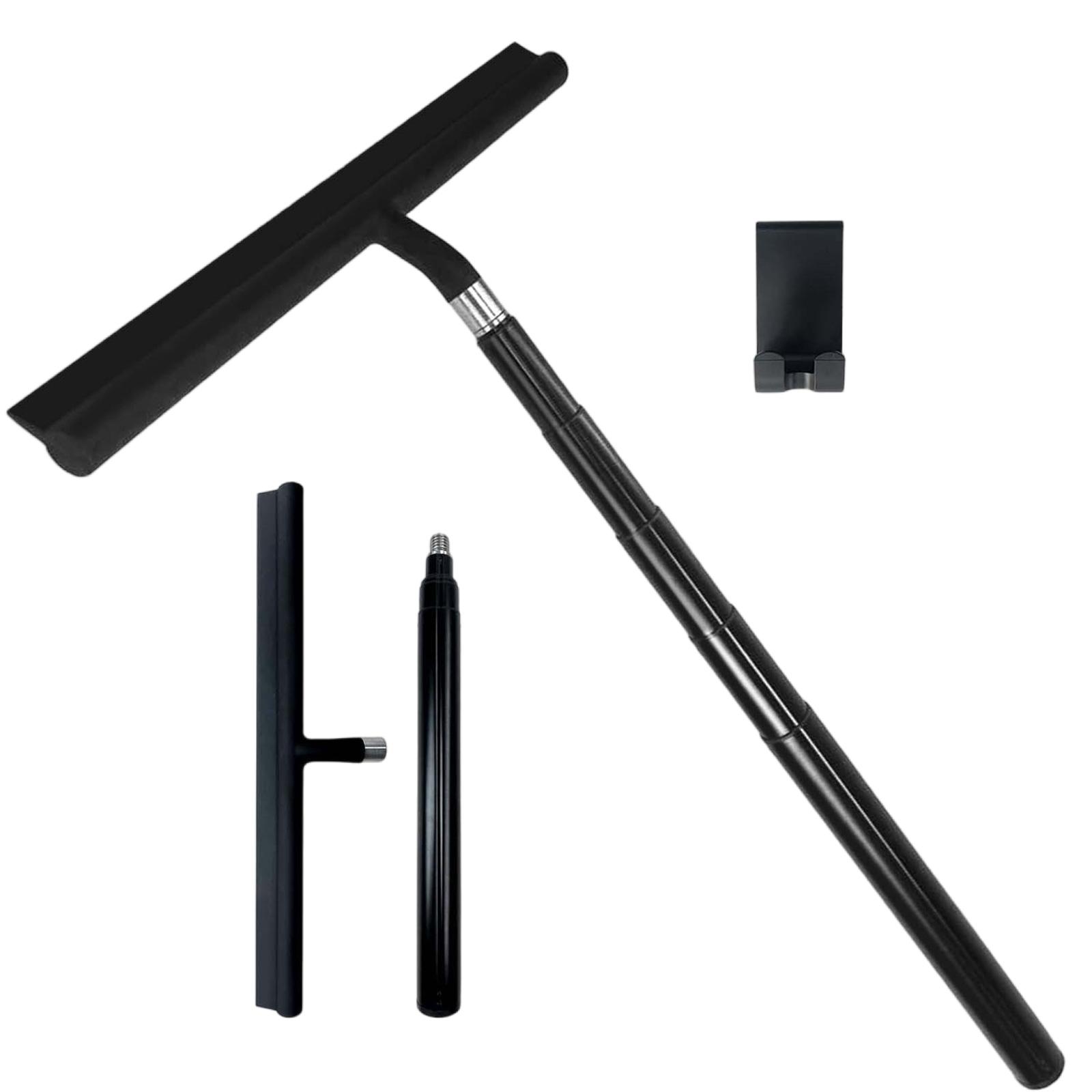 

Расширяемый очиститель окон для ванной комнаты Стальная длинная ручка Скребок для душа с нескользящим крючком Многоцелевой уход за поверхностями