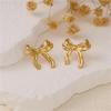Golden Bow Statement Earrings Trendsetting  Stud Ear Accessories