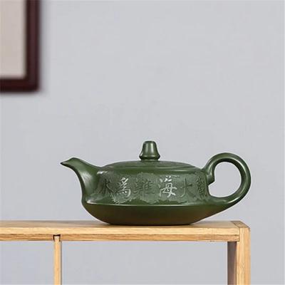 Teiera da 240 ml Teiera a Campana Wuniu Tude Teiera in Argilla Viola Yixing Fatta a Mano con Sabbia Verde di Fagiolo Crudo