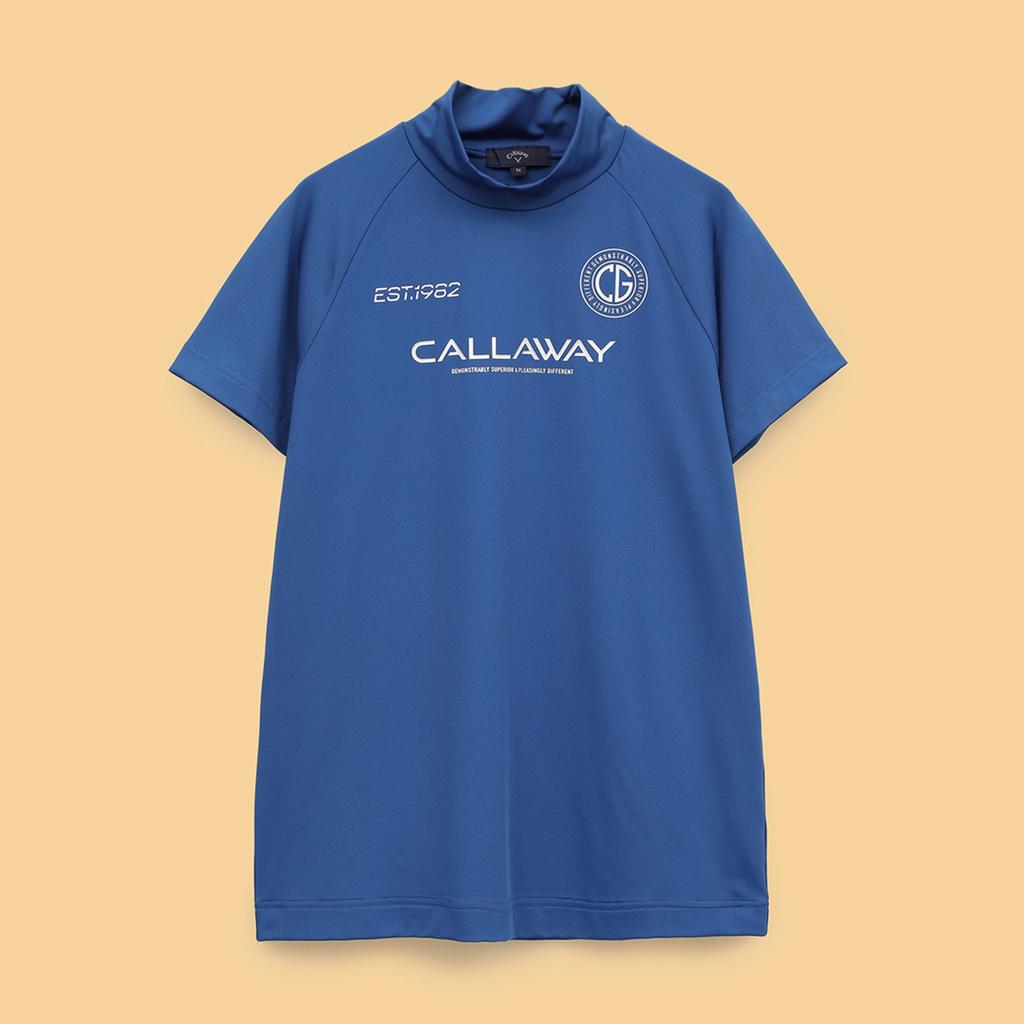 Callaway Short Sleeve Mock Neck Shirt UV for C25134202 Size S Women's (Stretchable, Protection) Golf, 1110_Blue,