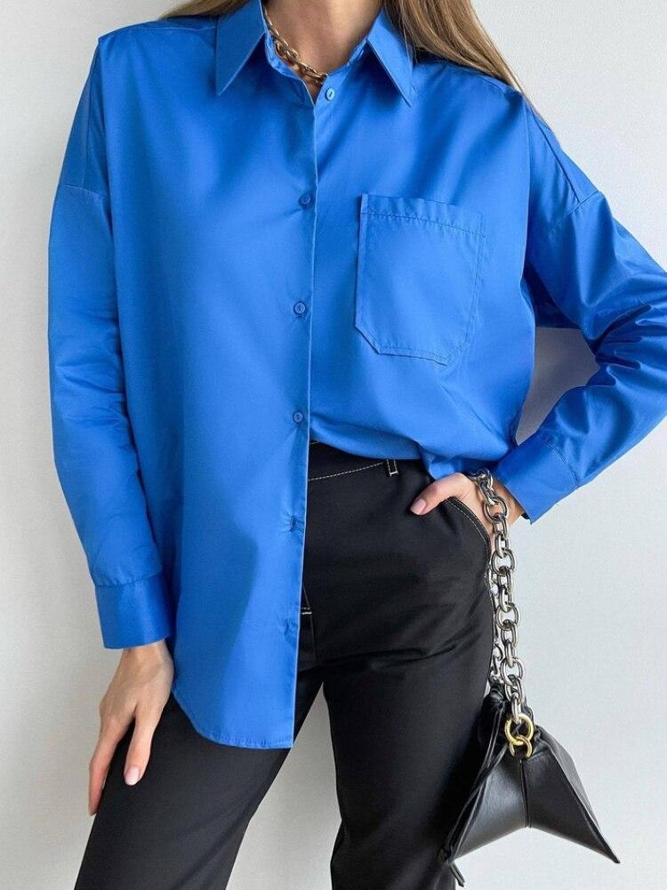 

blusas, летний топ, женские рубашки, женская зелено-белая рубашка, блузки, топы, женская блузка с длинными рукавами, vetement femme M синий