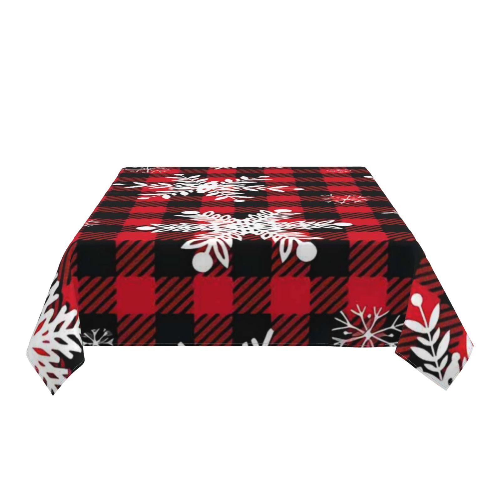 

Christmas Holidays And Rectangular Red Check Snowflake Tablecloths Decorated For Holiday Parties Waterproof Tablecloths Decorate 90*150cm червоний