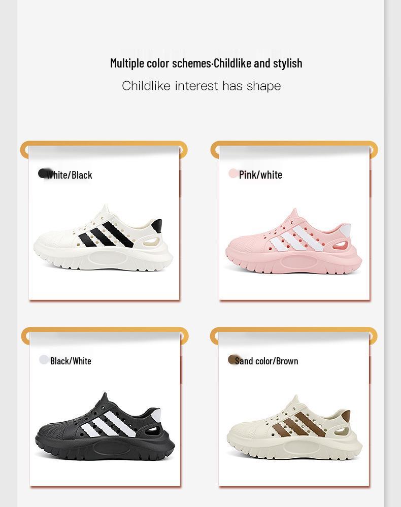 Unisex Kids' Crocs-Style Beach Sandals: Breathable, Non-Slip, Waterproof, Quick-Drying, Soft Sole, Closed-Toe, Perfect for Summer Outdoor Wear.