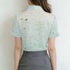 Minimalist and Personalized Printed Women's Short Sleeved Lapel Shirt, Summer Fashion, Daily Versatile Casual Top
