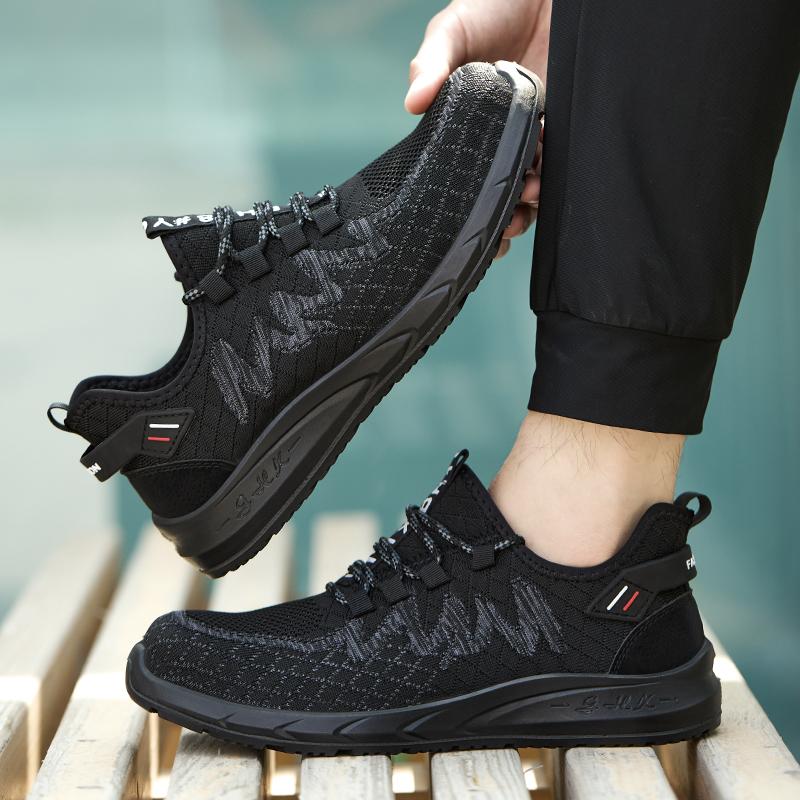 Comfortable Safety Shoes Anti-Puncture Anti-Smash Work Sneakers Adjustable Slip Resistant Work Shoes Steel Toe Boots For Men