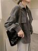 2025 Korean Style Corduroy Shirt Jacket: Autumn Winter Lapel Cardigan for Women