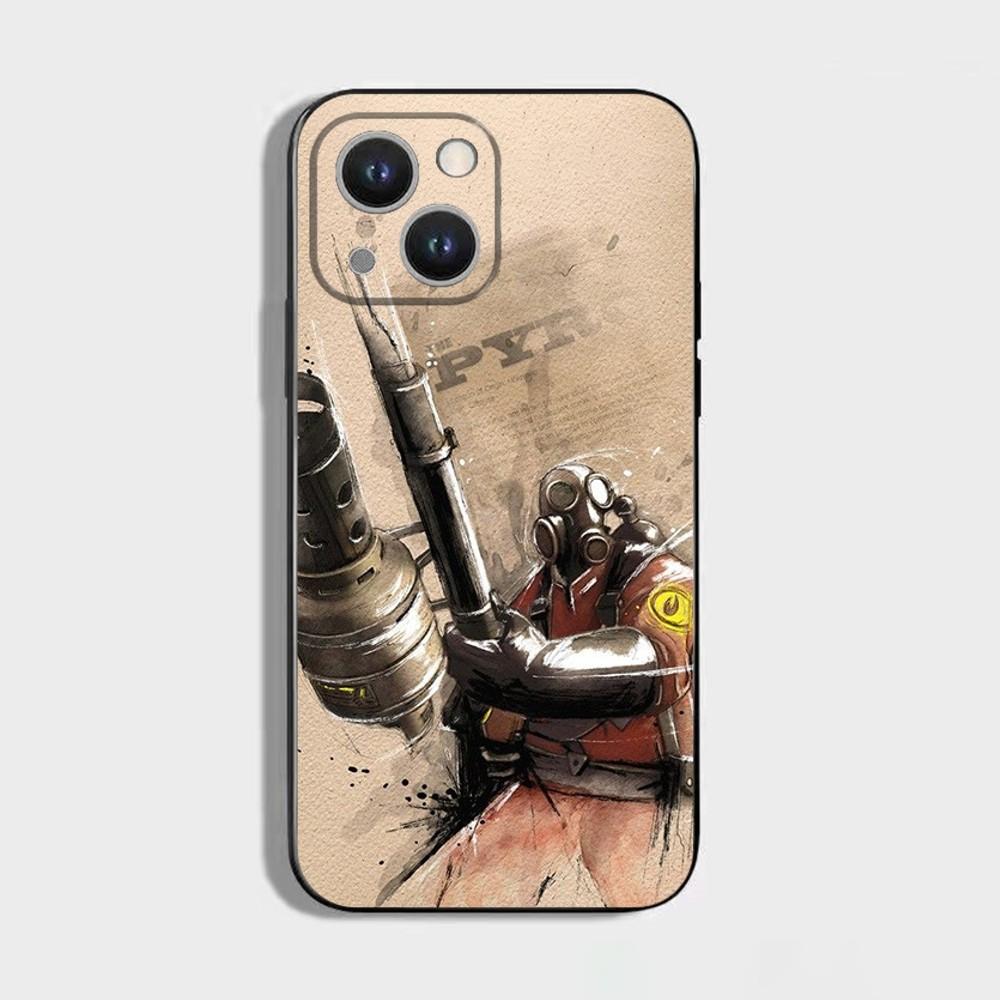 Team F-Fortress 2 Game 1 Phone Case For iPhone 16 15 Plus 14 13 Pro Max 12 Mini 11 X XS XR 7 8 8Plus Black Soft Phone Coque