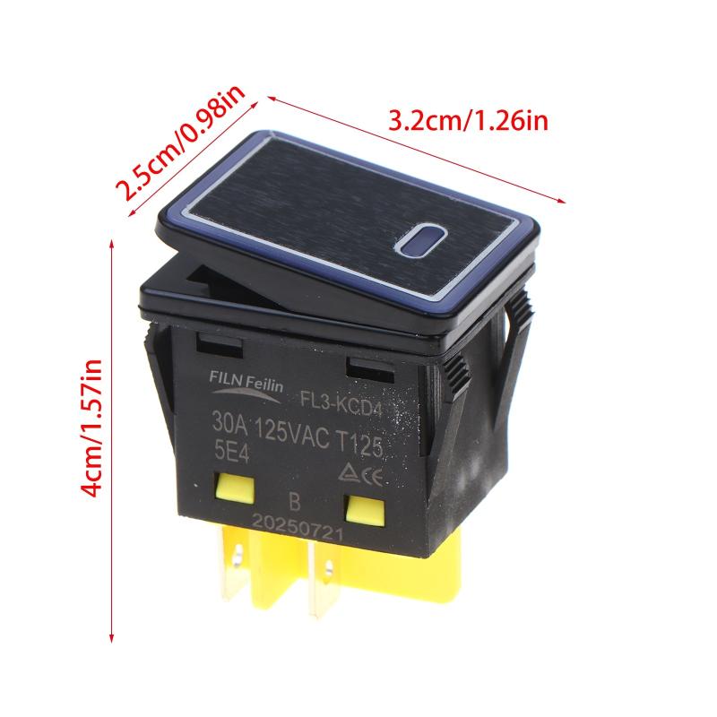 30A 110V 220V Heavy Duty Dpst Ip67 4 Pin Sealed Waterproof T85 Auto Boat Marine Toggle Rocker Switch With Led Light