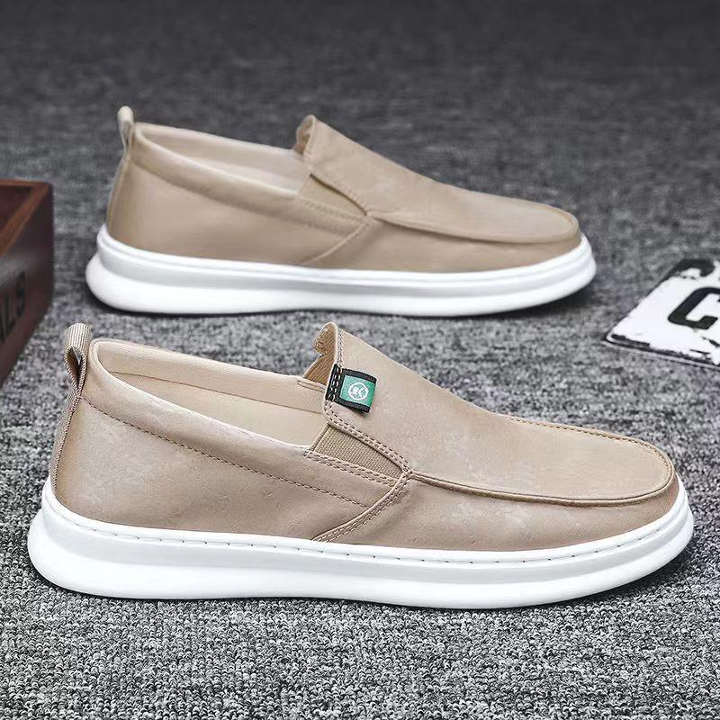 2025 Summer Ice Silk Canvas Men's Shoes Old Beijing Cloth Shoes Lightweight Trend Casual Shoes One Pedal Lazy Canvas Shoes