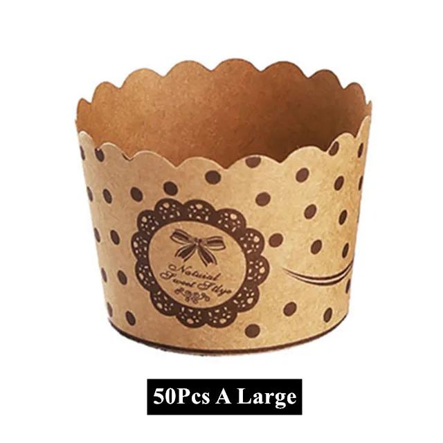 50pcs, Cake Baking Cup, Cupcake Moulds Paper, Mousse Cupwith Cover Baking Catering Container, Cake Cup, Muffin Cup