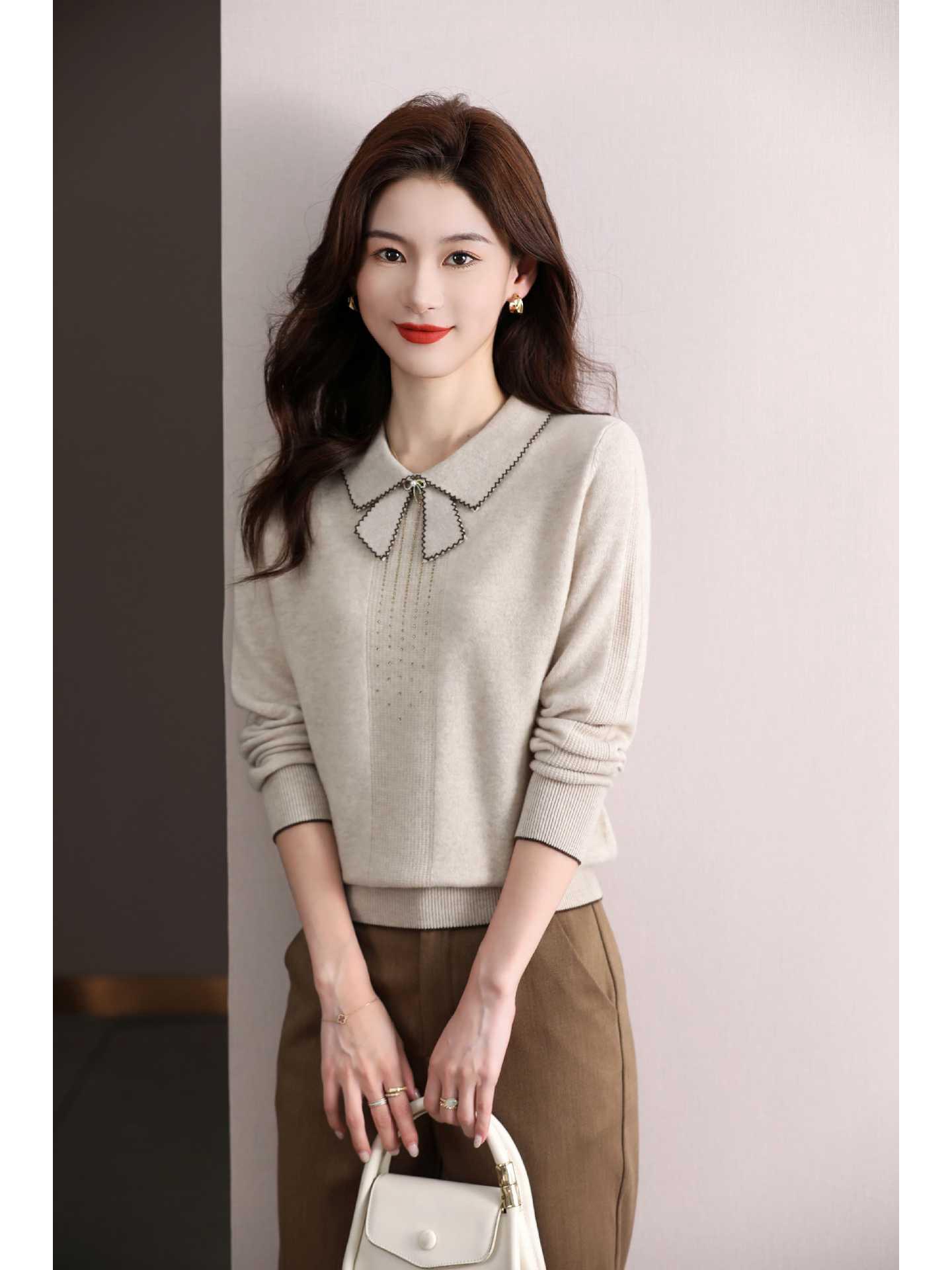 

Temperamental Women s Wool Sweater - Pure Wool Base Layer Fashion for Spring, Autumn, and Winter 2XL