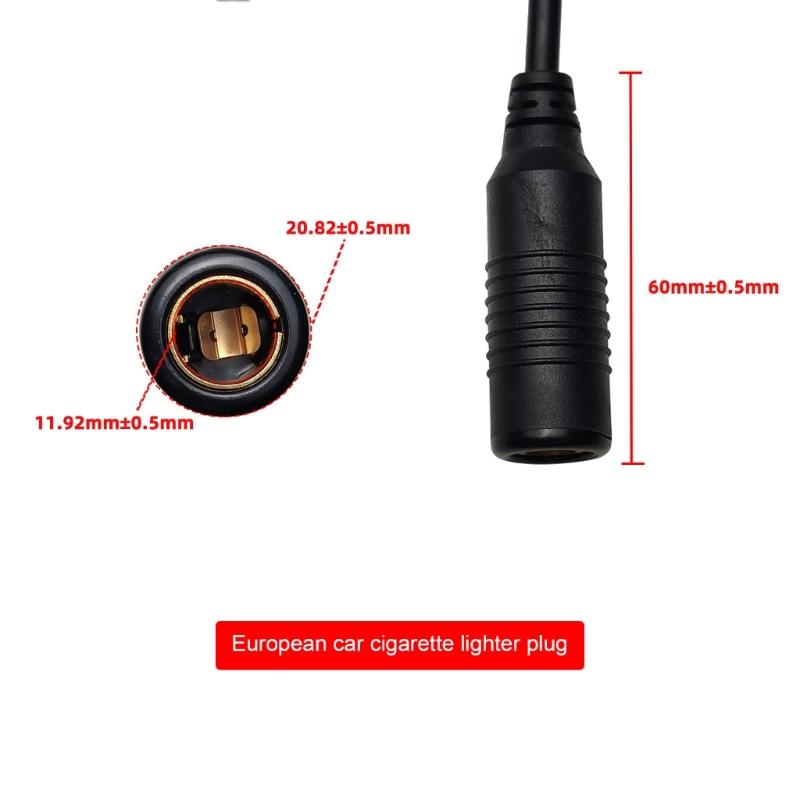 Full Length 35cm Motorcycle Power Socket Cable Female DIN Plug Cord Compatible for MERIT Charging Port