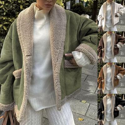Autumn And Winter Women's American Retro Coat Lapel Loose Top