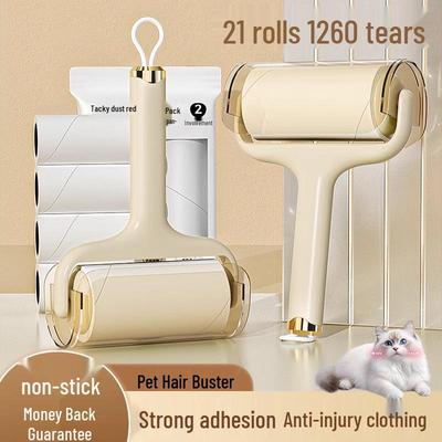 Cat Hair Removal Lint Roller Brush with Tearable Drum Replacement for Clothes and Household Cleaning