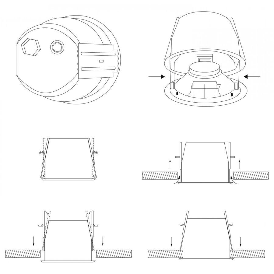 Fonestar GAT-808-EN - 100V Głośnik sufitowy 6,5'' biały, Fonestar