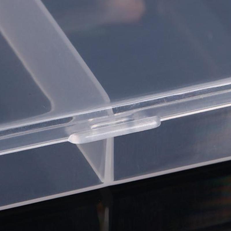 5 ks Čtvercový PP průhledný úložný box na nářadí se 2 přihrádkami, Nádoba na korálky, Box na příslušenství k elektrickému nářadí, Organizační pouzdro na drobnosti