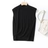 Women's Machine Washable Wool Vest: Hot Style, Half-High Collar, Sleeveless, Simple Design.