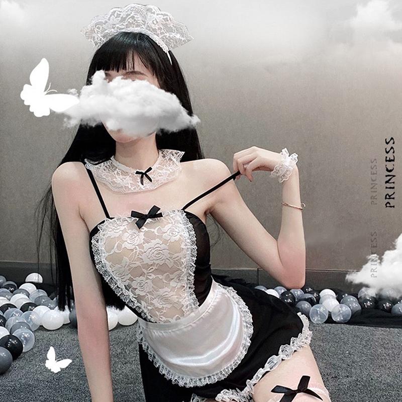 Mašle Krajka Cosplay Služka Uniforma Lingerie Sexy Halloweenské Kostýmy pro Hraní Rolí