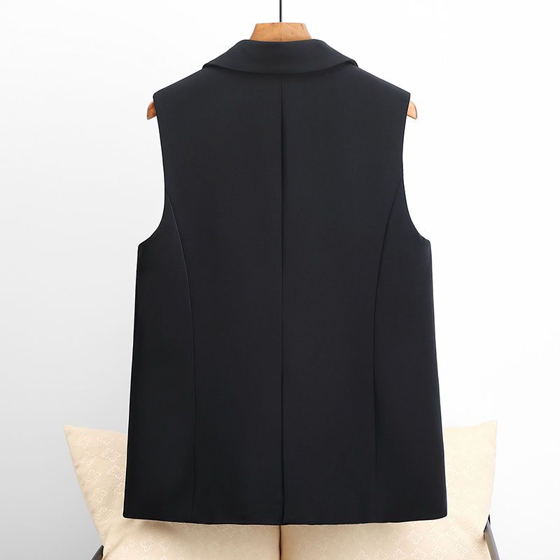 Women's Autumn Suit Vest Sleeveless Jacket Spring and Autumn Korean Version Long Vest Women's Slimming Cardigan Waistcoat