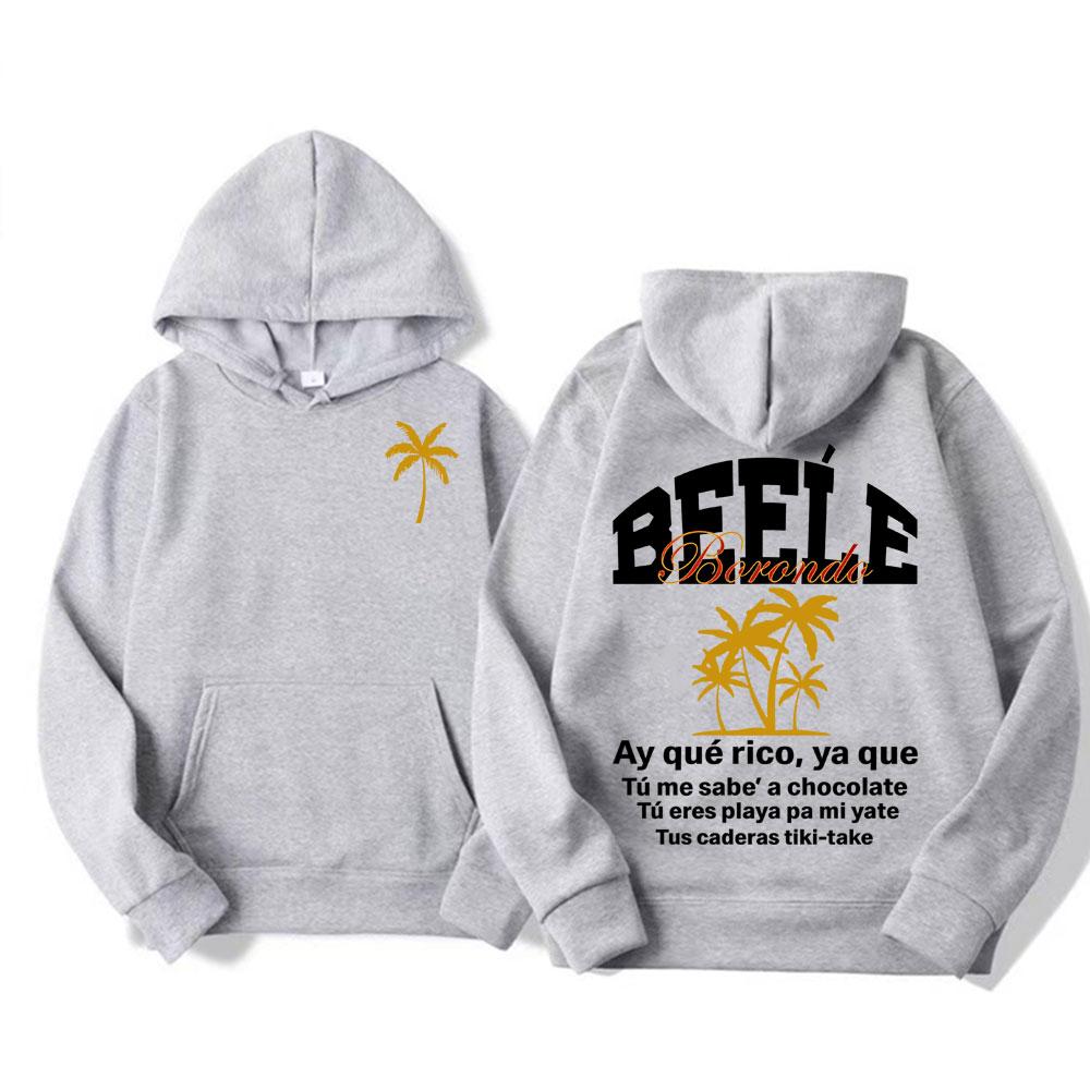 Rapper Beele Borondo Album Letters Print Hoodies Herrenmode High Street Trend Sweatshirts Lässige Bodywarmer Beliebte Pullover