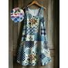 Women's Vintage Pattern Printed Sleeveless Round Neck Dress Loose Soft and Comfortable Plus Size Dress