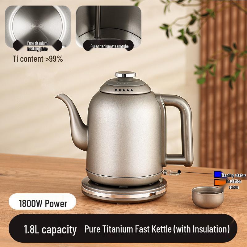 Large Capacity Pure Titanium Electric Kettle with Auto Power-Off and Insulation for Tea Brewing