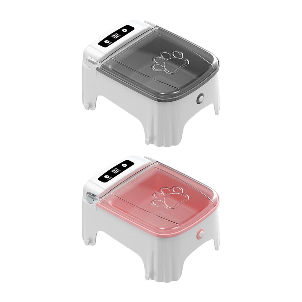 Automatic Timed Pet Feeder Auto Open and Close Lid Cat Timed Feeding Puppy Food Dispenser for Indoor Cats Small Dogs Busy