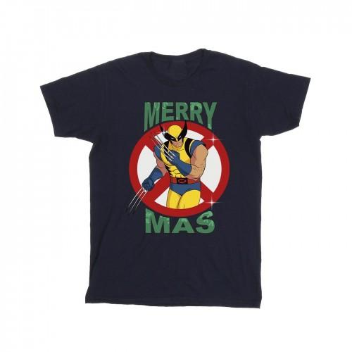 X-Men Mens Wolverine Cotton Christmas T-Shirt