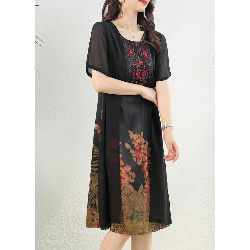 Jianhu Mom s Short-Sleeved Midi Summer Dress 2XL