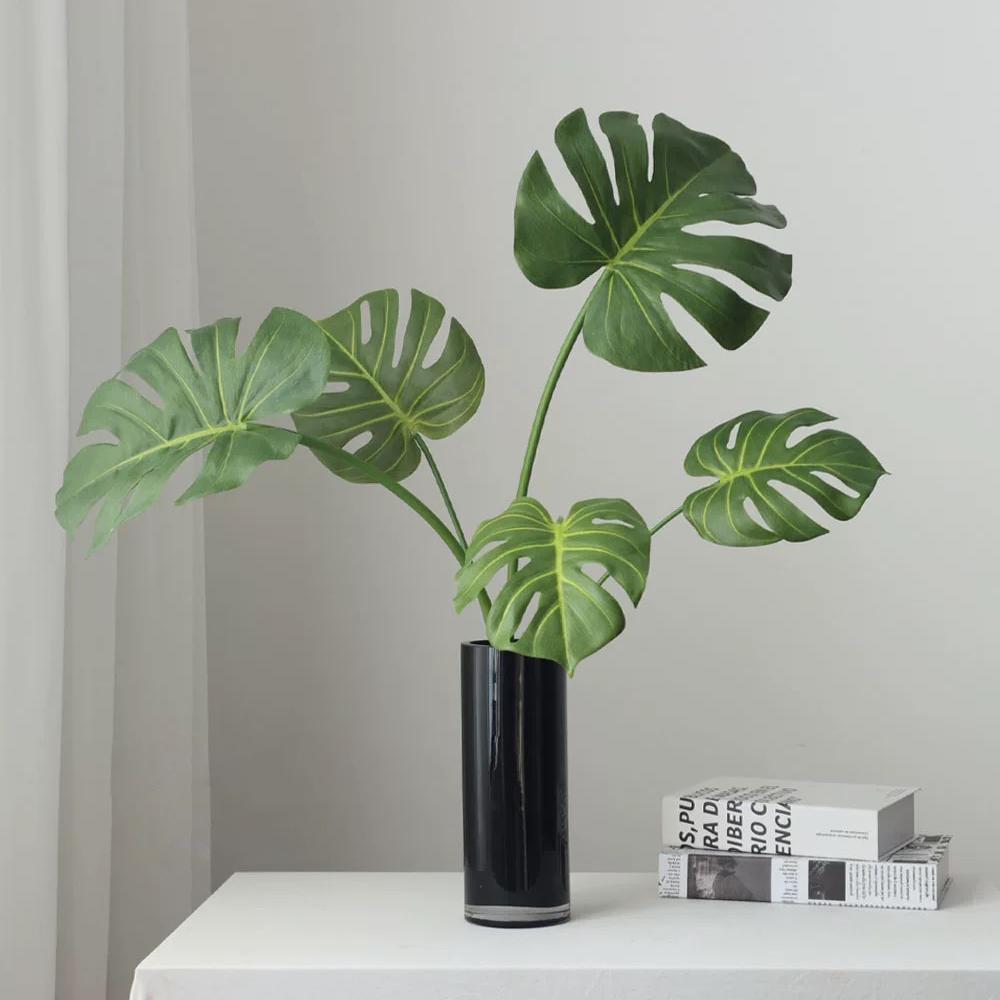 Artificial Palm Leaves Turtle Leaf Realistic Decorative Plant Turtle Leaf Home Room Hawaiian Decoration Monstera Plant