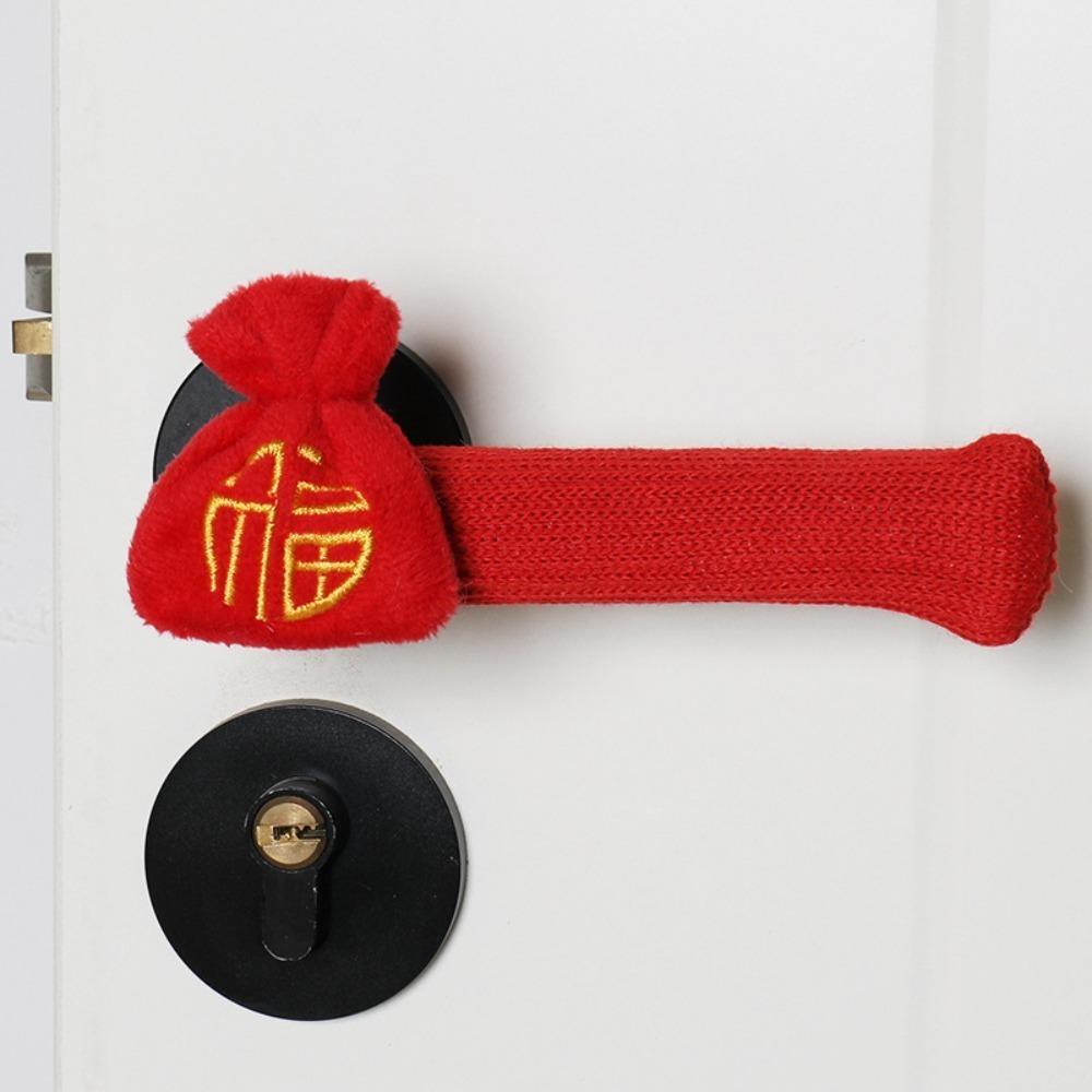 

God of Wealth Lion Dance Door Knob Cover Koi Chinese New Year Doorknob Cover Spring Festival Style 6