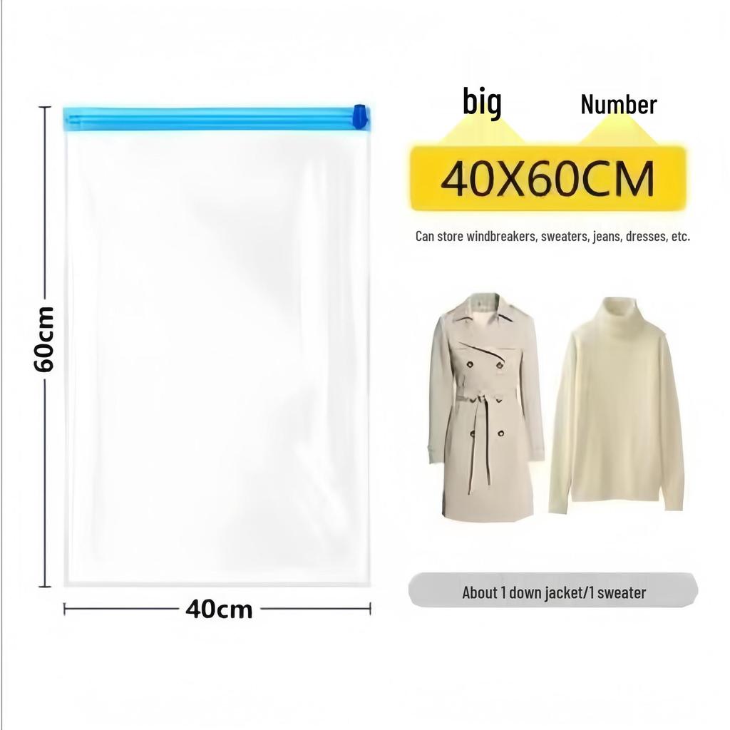 Hand-rolled Vacuum Compression Bag for Clothes: No Pump Needed, Waterproof Storage for Travel & Business Trips