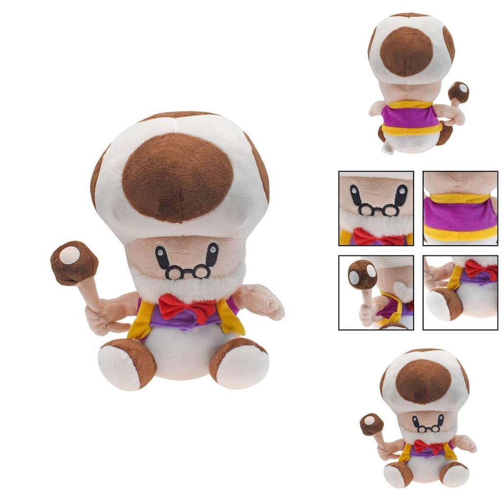 10" Super Mario Toad Mushroom Old Man Plush Toy Soft Doll For Kids And Collectors