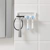 4 Slots Multi-head Toothbrush Holder Self Adhesive Metal Toothbrush Storage Rack Space Saving Wall Mounted Razor Storage Rack