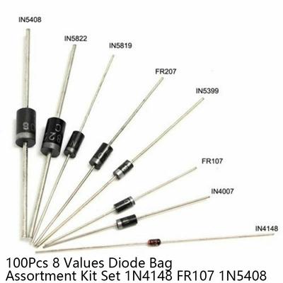 100Pcs 8 Values Diode Bag Assortment Kit Set 1N4148 FR107 1N5408