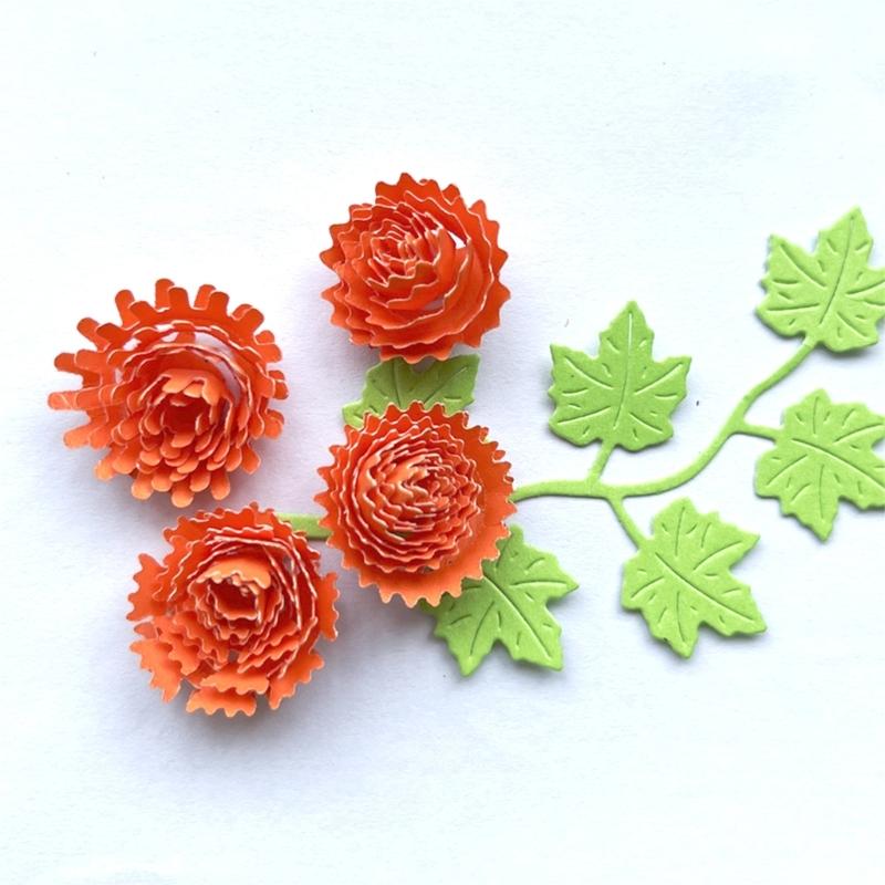 Metal Die Cuts Curly Flower Embossing Stencil Cutting Dies for Card Making Scrapbooking Paper DIY Template Handmade