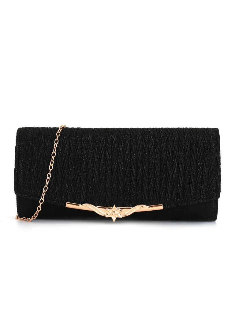 Women's Handbag, Dinner Bag, Clutch Bag, Pleated Metal Cap, Wedding Evening Dress Bag