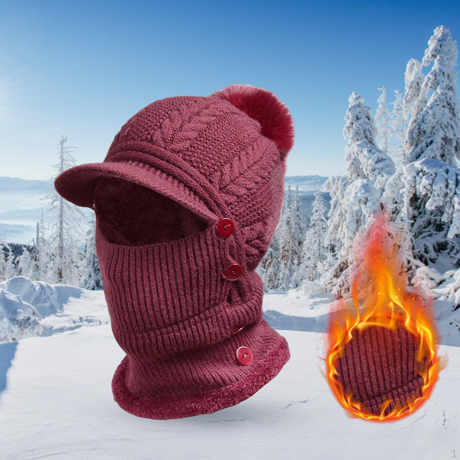

Cozy Winter Face Mask And Beanie Set for Outdoor Adventures Deep Red
