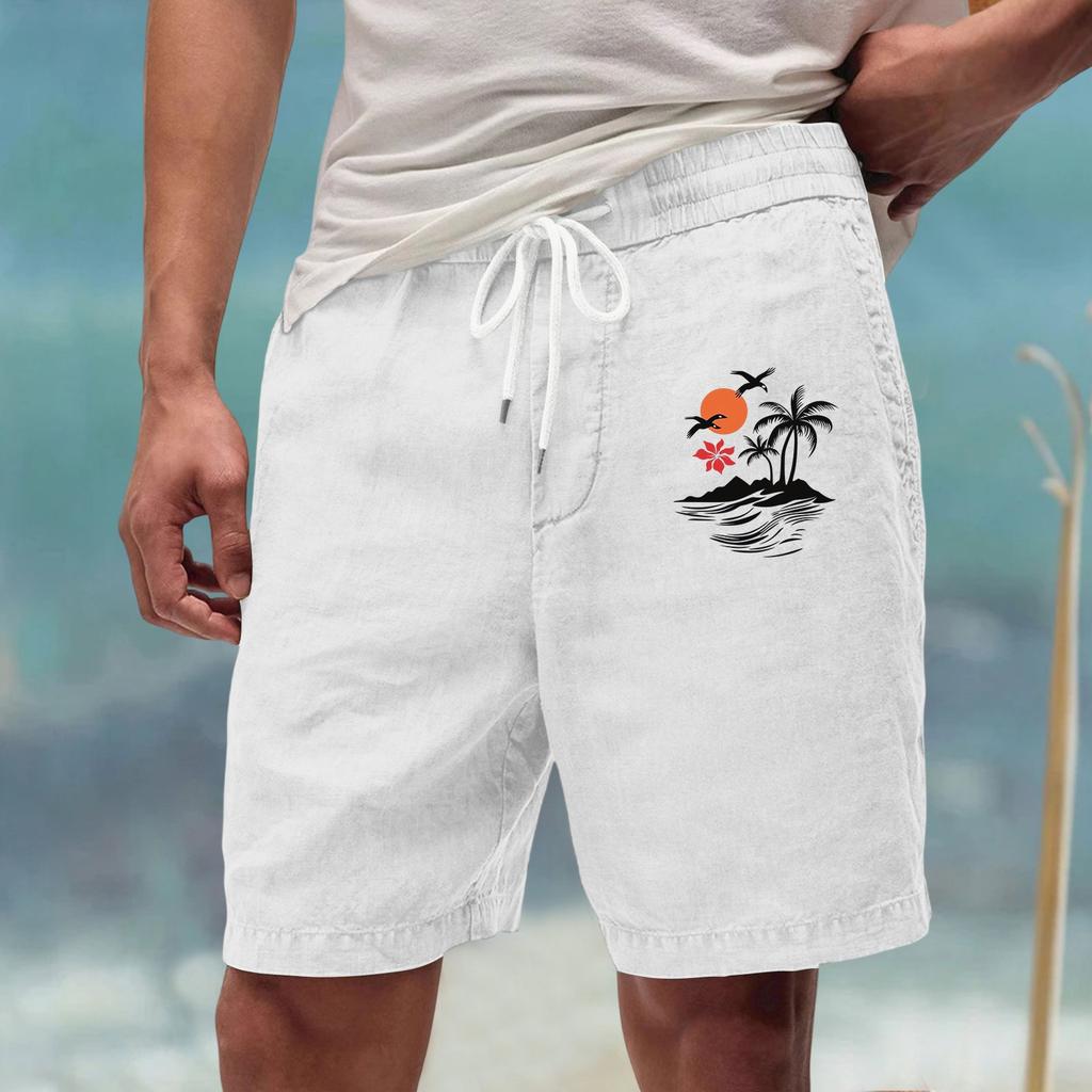 Pánské letní velké ležérní volné sportovní kalhoty plážové šortky