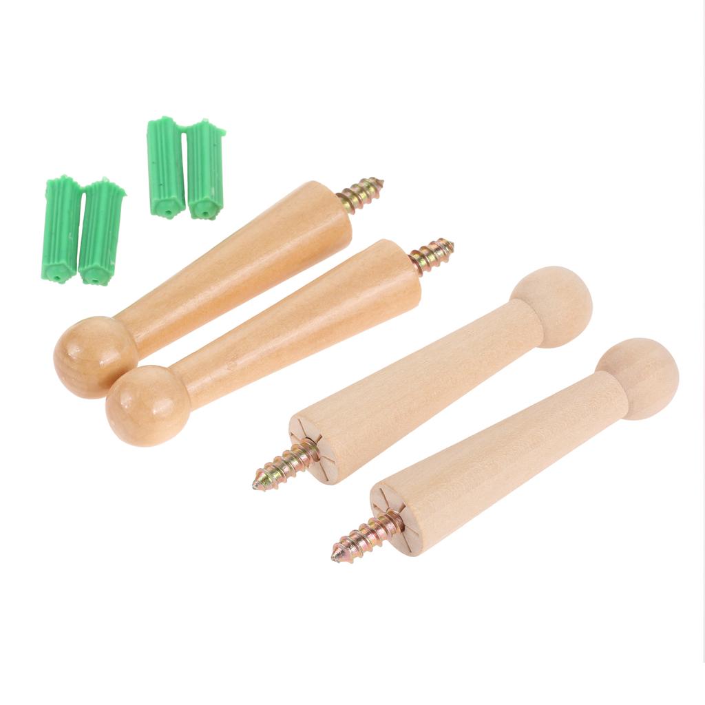 2Pcs Wooden Hook Home Decor Wall Mounted Peg Hanger Coat Shaker Hat Decorative Rack Door Wall Bathroom Kitchen Hanging w/ Screws
