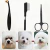 3pcs Pet Grooming Kit, Three-in-one Scissors, Comb and Brush Set | Efficient Dog Tear Stain Cleaning and Hair Trimming Tool
