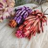 Handcrafted 3D Protea Flower Keychain & Necklace Pendant - Vegetable-Tanned Full-Grain Leather with Artisan Dyeing