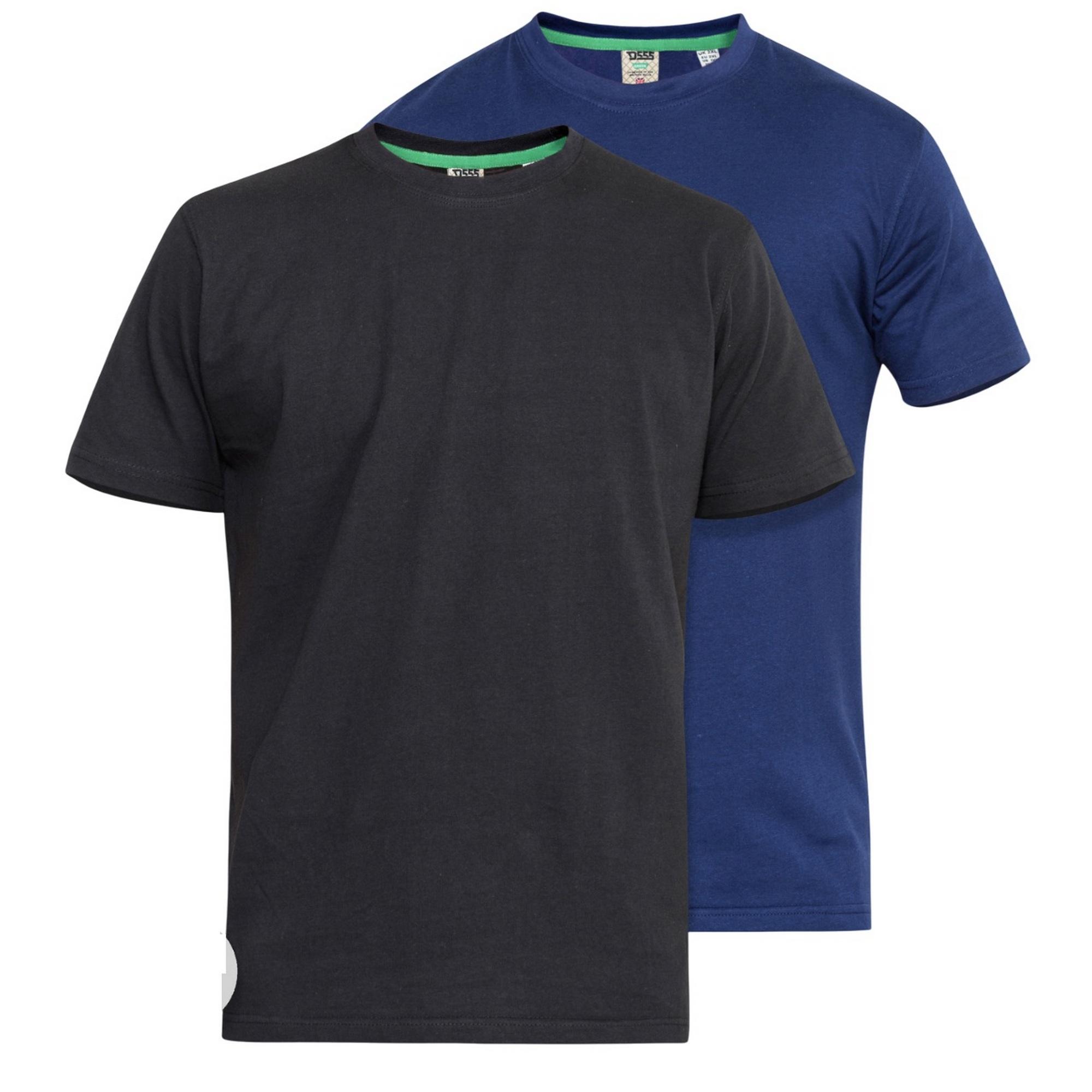 Duke Heren D555 Fenton Kingsize T-shirt (verpakking van 2) 2XL zwart/Vloot