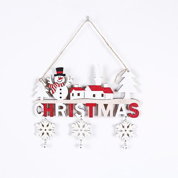 Weihnachten Holzanhänger Wichtel Weihnachtsmann Elch Schneemann Lebkuchenmann Stil Türhänger Weihnachtsbaum Anhänger Dekorationen