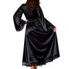 Women Sexy Long Silk Kimono Dressing Gown Bath Robe Babydoll Lingerie Nightdress