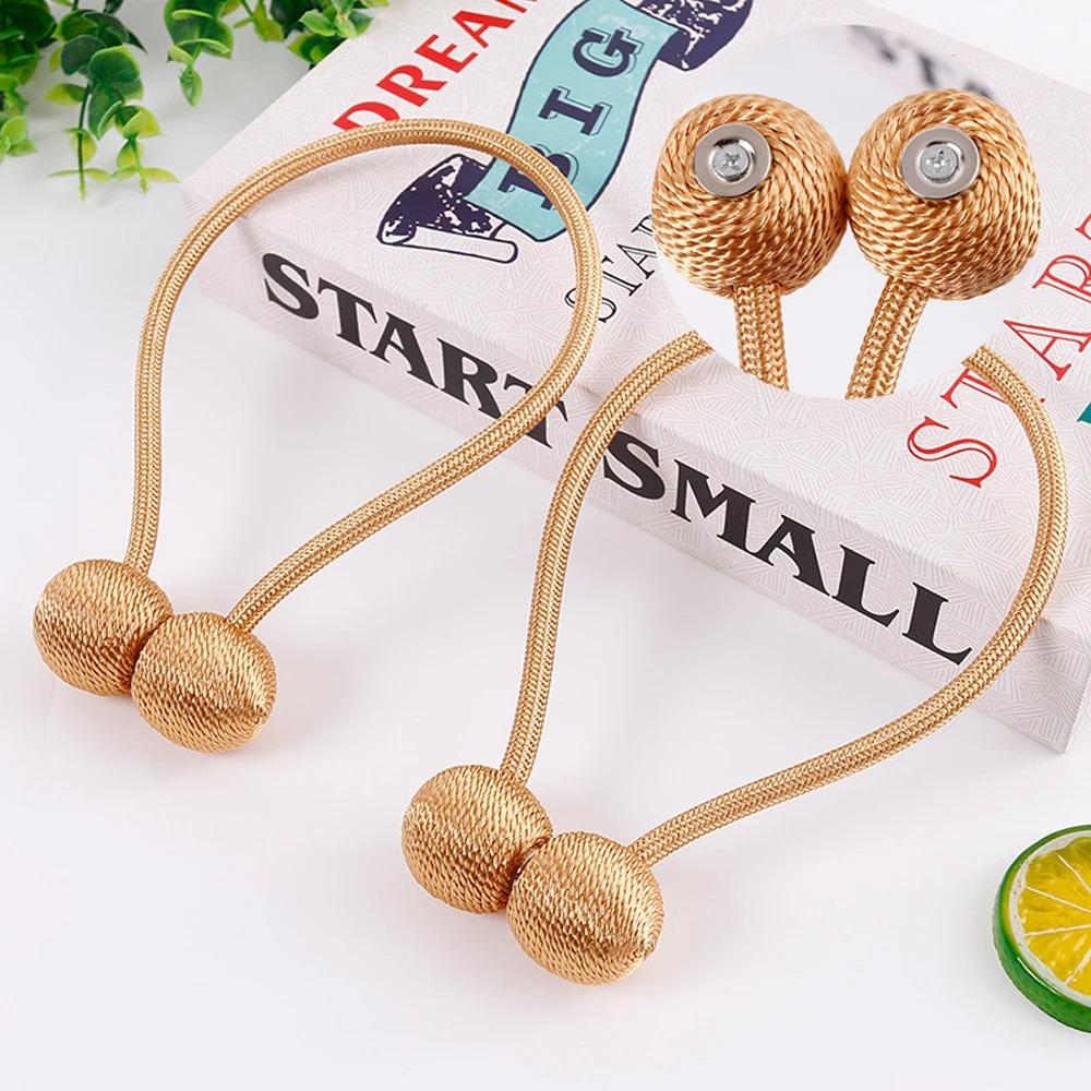 1PC Magnetic Ball Curtain Tiebacks Tie Rope Accessory Rods Accessoires Backs Holdbacks Buckle Clips Hook Holder Home Decor